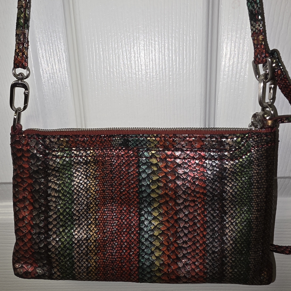 HOBO - Darcy Crossbody in Printed Leather - Holiday Stripe